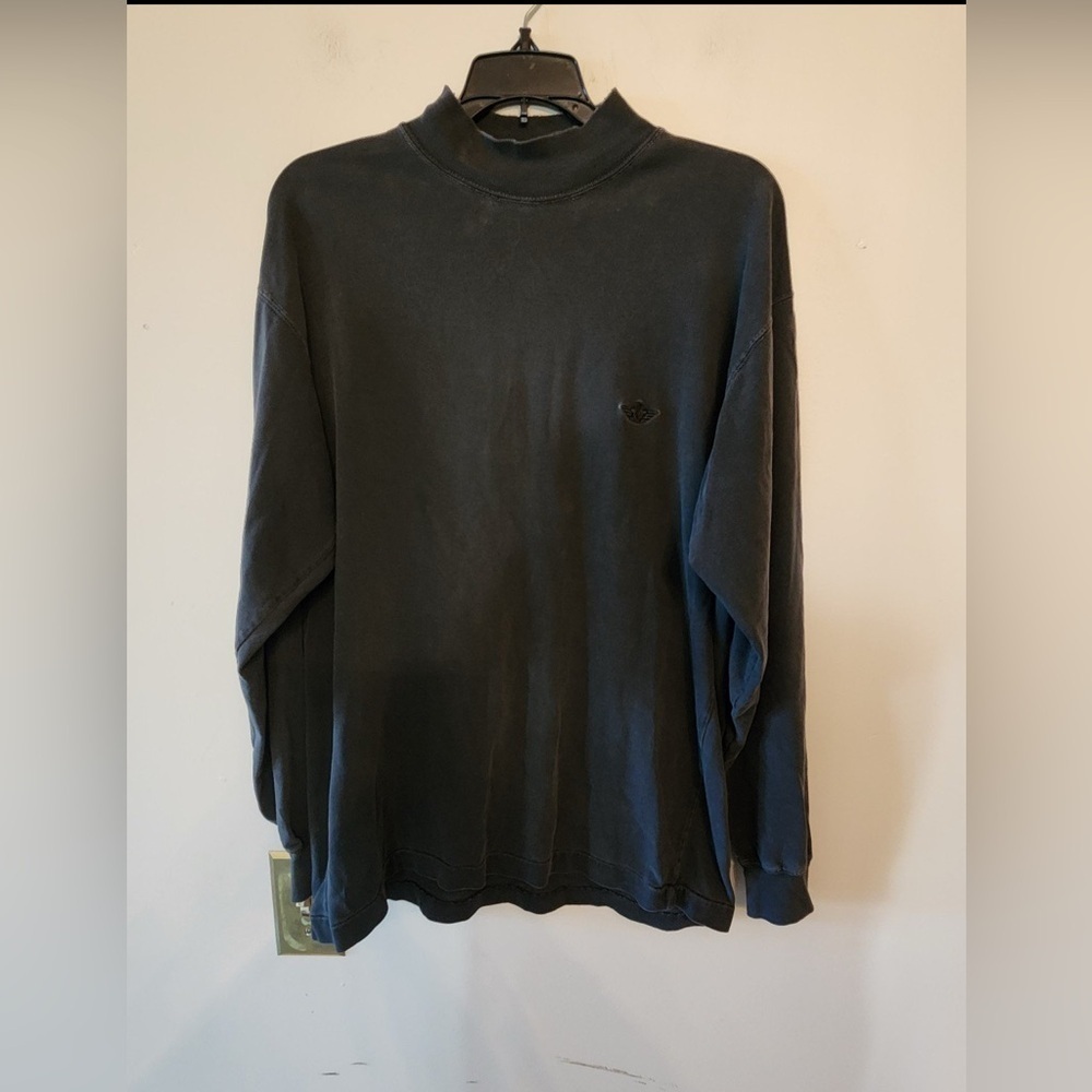 Dockers VTG Black Long Sleeve T Shirt Mock Neck 90’s 80’s mens medium